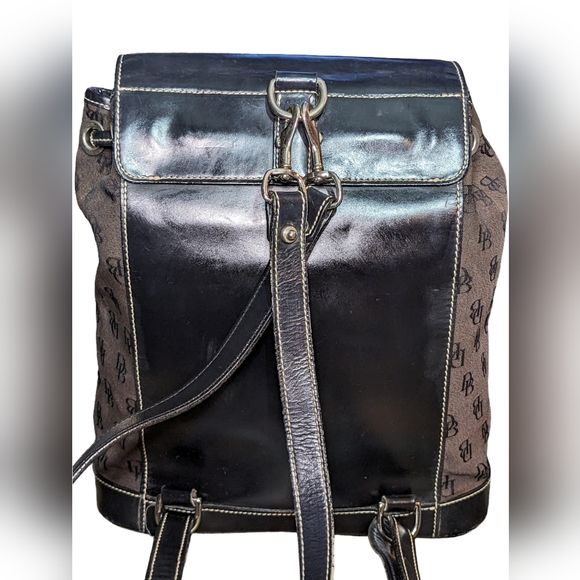 Dooney & Bourke DB Signature Canvas and Leather Backpack - Picture 6 of 15